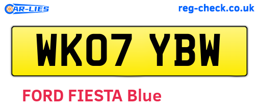 WK07YBW are the vehicle registration plates.
