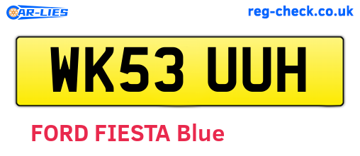 WK53UUH are the vehicle registration plates.