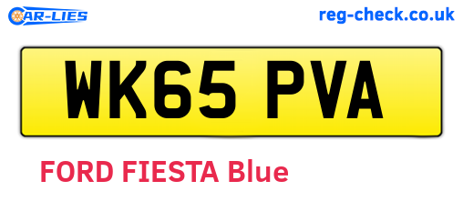 WK65PVA are the vehicle registration plates.