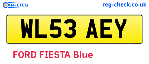 WL53AEY are the vehicle registration plates.