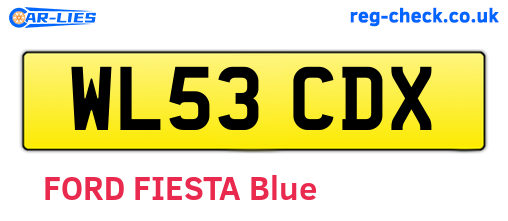 WL53CDX are the vehicle registration plates.