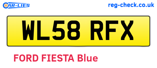 WL58RFX are the vehicle registration plates.