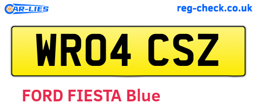 WR04CSZ are the vehicle registration plates.