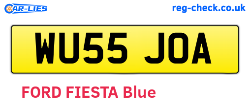 WU55JOA are the vehicle registration plates.