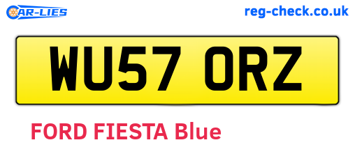 WU57ORZ are the vehicle registration plates.