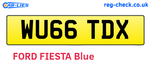 WU66TDX are the vehicle registration plates.