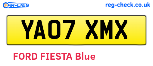 YA07XMX are the vehicle registration plates.
