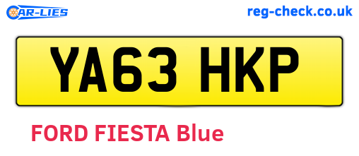 YA63HKP are the vehicle registration plates.