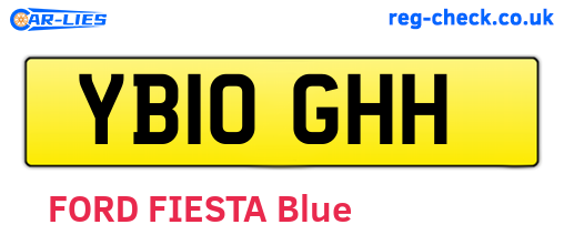 YB10GHH are the vehicle registration plates.