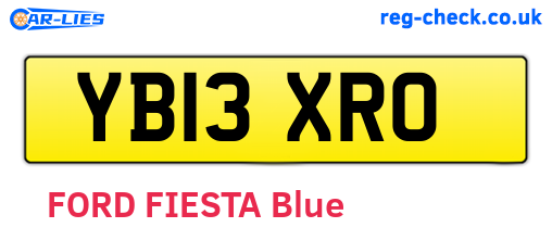 YB13XRO are the vehicle registration plates.