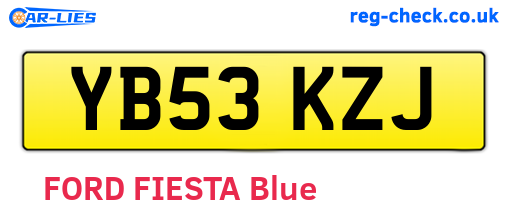 YB53KZJ are the vehicle registration plates.