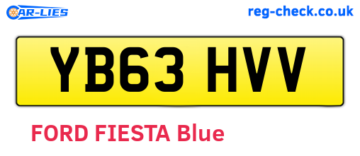 YB63HVV are the vehicle registration plates.