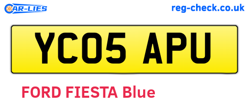 YC05APU are the vehicle registration plates.
