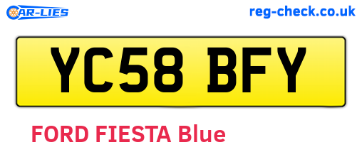 YC58BFY are the vehicle registration plates.