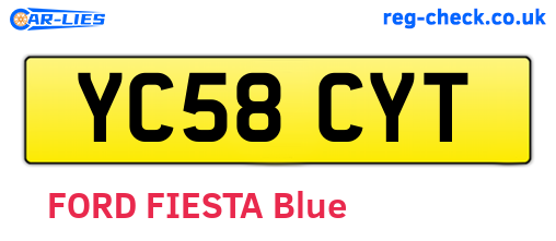 YC58CYT are the vehicle registration plates.