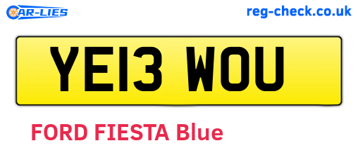 YE13WOU are the vehicle registration plates.