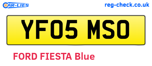 YF05MSO are the vehicle registration plates.