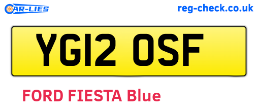 YG12OSF are the vehicle registration plates.