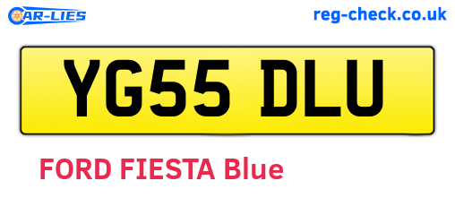 YG55DLU are the vehicle registration plates.