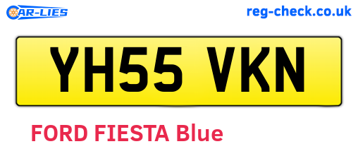YH55VKN are the vehicle registration plates.