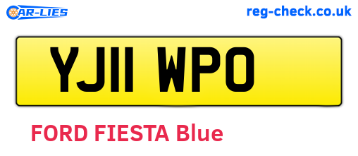 YJ11WPO are the vehicle registration plates.