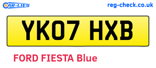 YK07HXB are the vehicle registration plates.