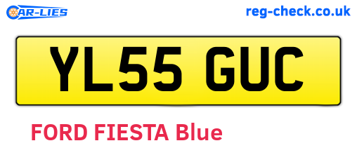 YL55GUC are the vehicle registration plates.