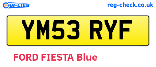 YM53RYF are the vehicle registration plates.