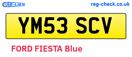 YM53SCV are the vehicle registration plates.