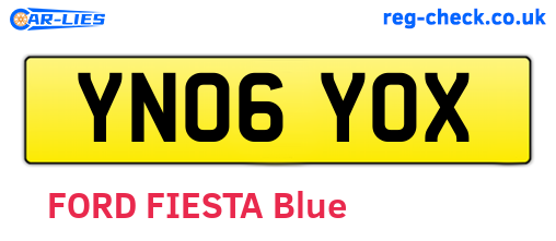 YN06YOX are the vehicle registration plates.