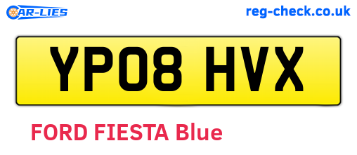YP08HVX are the vehicle registration plates.