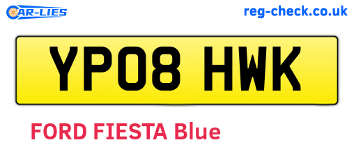 YP08HWK are the vehicle registration plates.