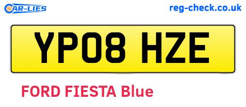 YP08HZE are the vehicle registration plates.