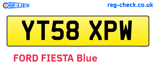 YT58XPW are the vehicle registration plates.
