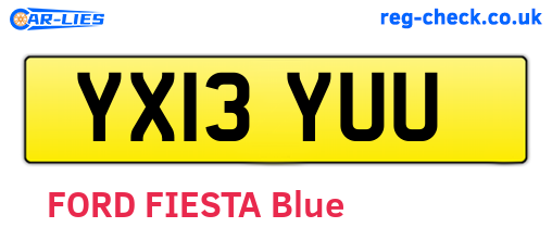 YX13YUU are the vehicle registration plates.