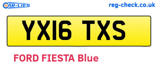 YX16TXS are the vehicle registration plates.