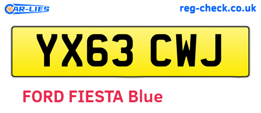 YX63CWJ are the vehicle registration plates.