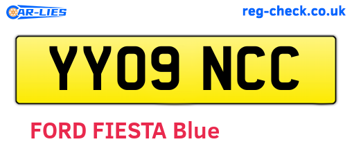 YY09NCC are the vehicle registration plates.
