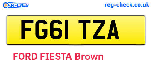 FG61TZA are the vehicle registration plates.