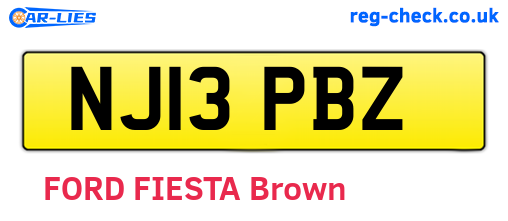 NJ13PBZ are the vehicle registration plates.