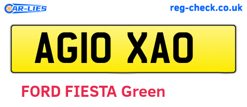 AG10XAO are the vehicle registration plates.