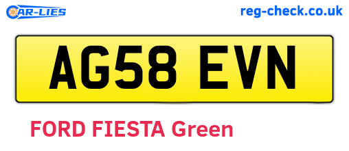 AG58EVN are the vehicle registration plates.