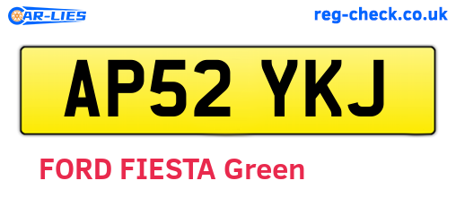 AP52YKJ are the vehicle registration plates.