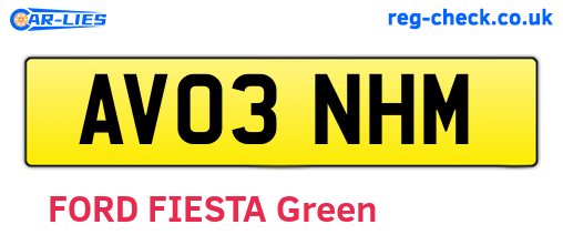 AV03NHM are the vehicle registration plates.