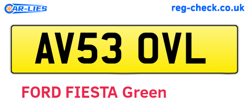 AV53OVL are the vehicle registration plates.