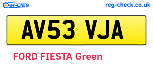 AV53VJA are the vehicle registration plates.