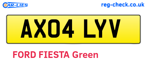 AX04LYV are the vehicle registration plates.
