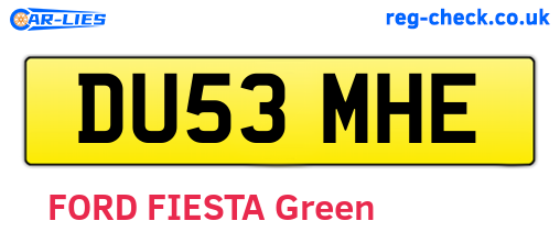 DU53MHE are the vehicle registration plates.