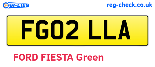 FG02LLA are the vehicle registration plates.