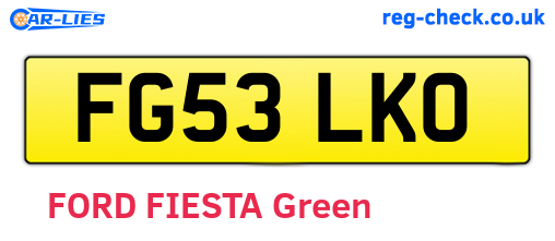 FG53LKO are the vehicle registration plates.
